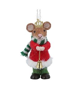 Gisela Graham Mixed Wool Mrs Santa Mouse Decoration